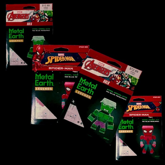 ✨Metal Earth Legends•Spider Man & Hulk• 3-D Steel Model Kits✨ - Picture 1 of 4